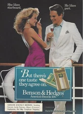 1986 Benson & Hedges Cigarettes Smoking Couple vintage Print Ad Advertisement