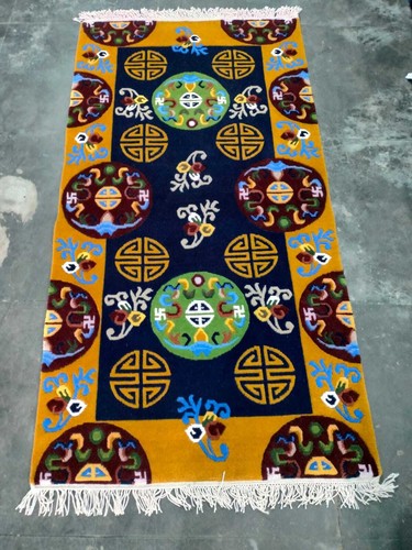 Printed Indo Tibetan Woolen Handmade Rugs 2 Piece Hand Knotted Carpet & Rug 3x6 - Picture 39 of 40