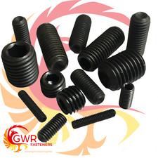 M8 M10 M12 M16 SOCKET CUP POINT GRUB SCREWS HEX ALLEN SET SCREWS 14.9 BLACK