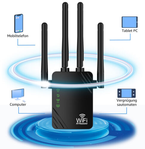 WLAN Repeater Router Range WIFI Signal Verstärker Access Point Booster 1200Mbps - Bild 1 von 14