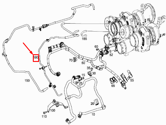 Neu MERCEDES-BENZ C W205 Unterdruckleitung A1771402464 Original