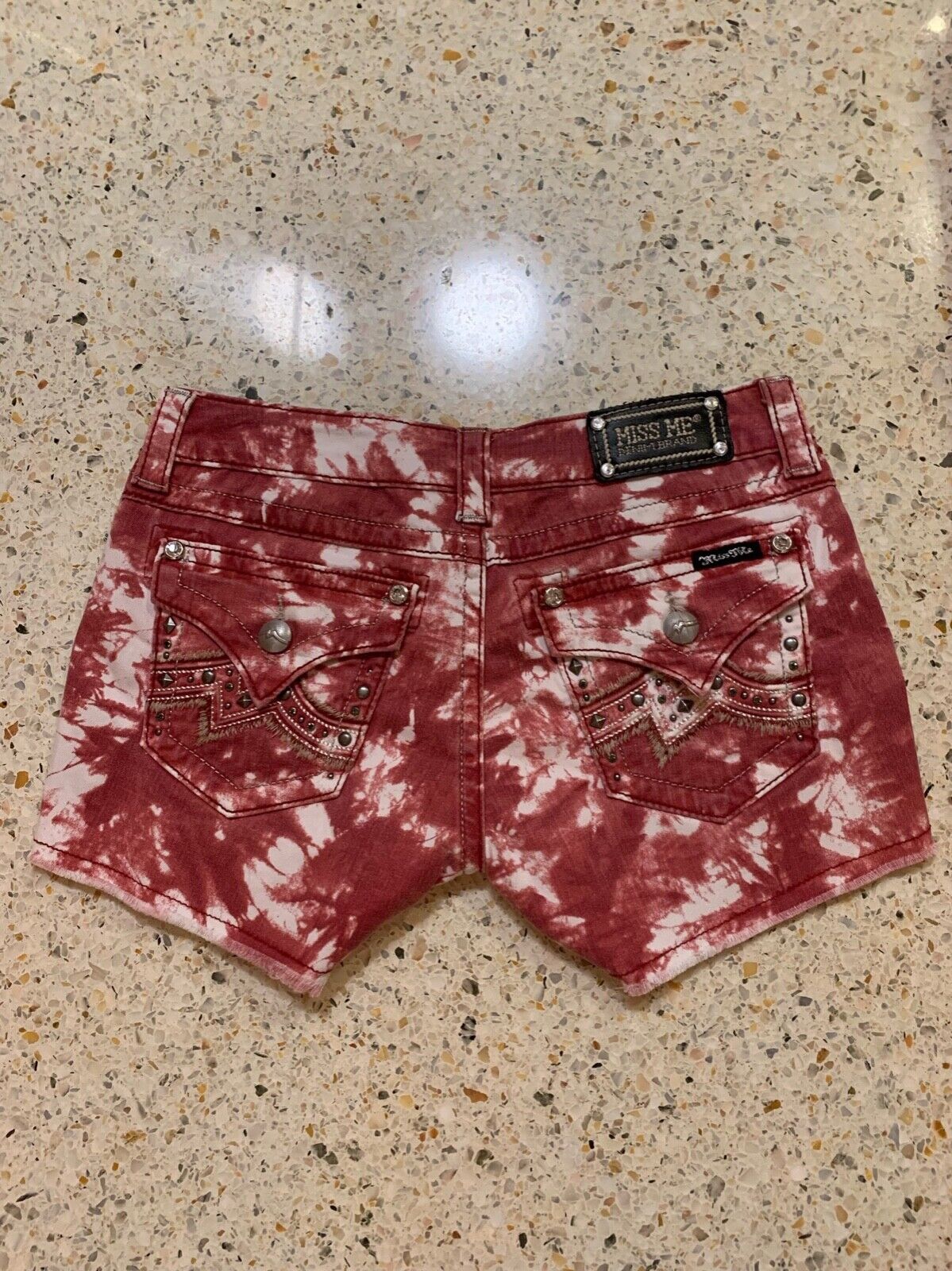 MISS ME RED TIE DYE SHORTS BLING FP BK PKTS TAG 2… - image 11