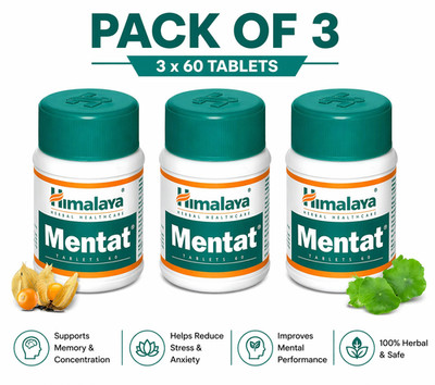 Himalaya Mentat 60 Tabletten 3er Pack | Kräuterliche Gehirn- & Gedächtnisunte...