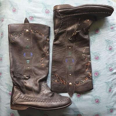 Mima Venezia seltene Vintage schwarze Lederstiefel Made in Italy - Gr. 6,5