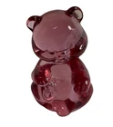 Fenton Pink Cranberry Art Glass Sitting Bear Figurine 2.5”