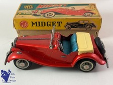 JOUET ANCIEN BANDAI JAPAN VOITURE MG MIDGET TF RED FRICTION 21CM 1950