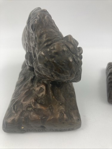2 Fermalibri Vintage Armatura Bronzo Bufalo Bisonte Art Decò - Foto 5 di 12