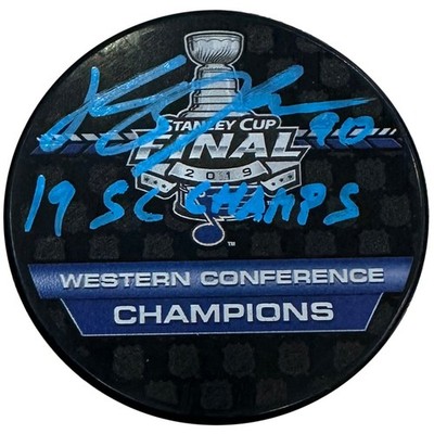 Ryan O'Reilly Autographed St Louis Blues 2019 Stanley Cup Logo Hockey Puck - Blu
