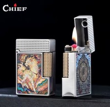 Chief high End Mini Side Ignition Ping Sound Windproof Kerosene Cigarette Lighte