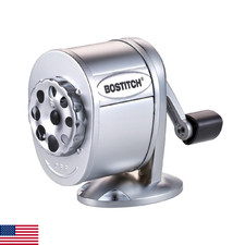 Bostitch Metal Manual Pencil Sharpener, Silver MPS1-CH