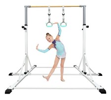 Gymnastics Bar for Ages 3-20, 5FT Base Length, 42" to 63" Adjustable Height, ...
