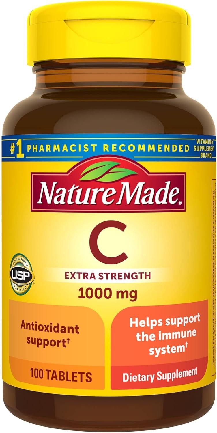 Nature Made Extra Strength Vitamin C 1000 mg, Dietary Supplement for Immune Supp
