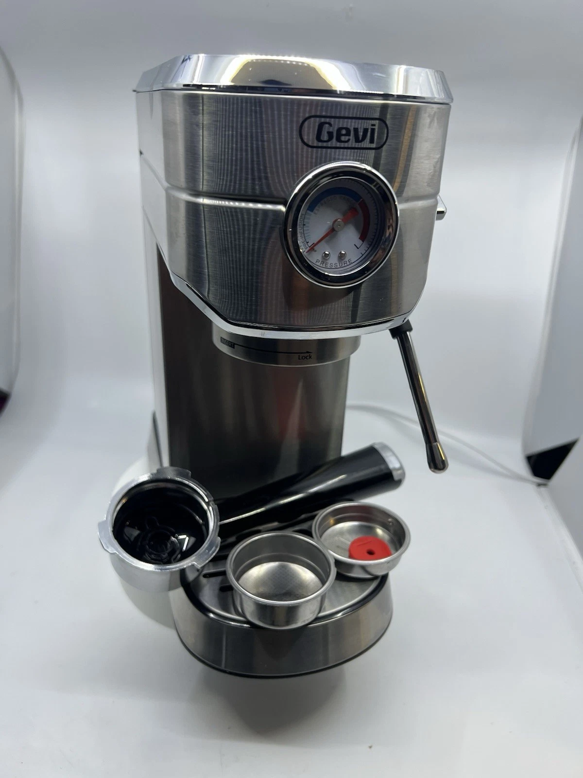 GEVI GECME418E-U Silver 2-In-1 Smart Espresso Coffee Machine W/ Brewer & Frother