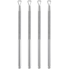 4pcs Stainless Steel Cuticle Pusher Dual-Sided Nail Dotting Pen Metal Dead Sk...