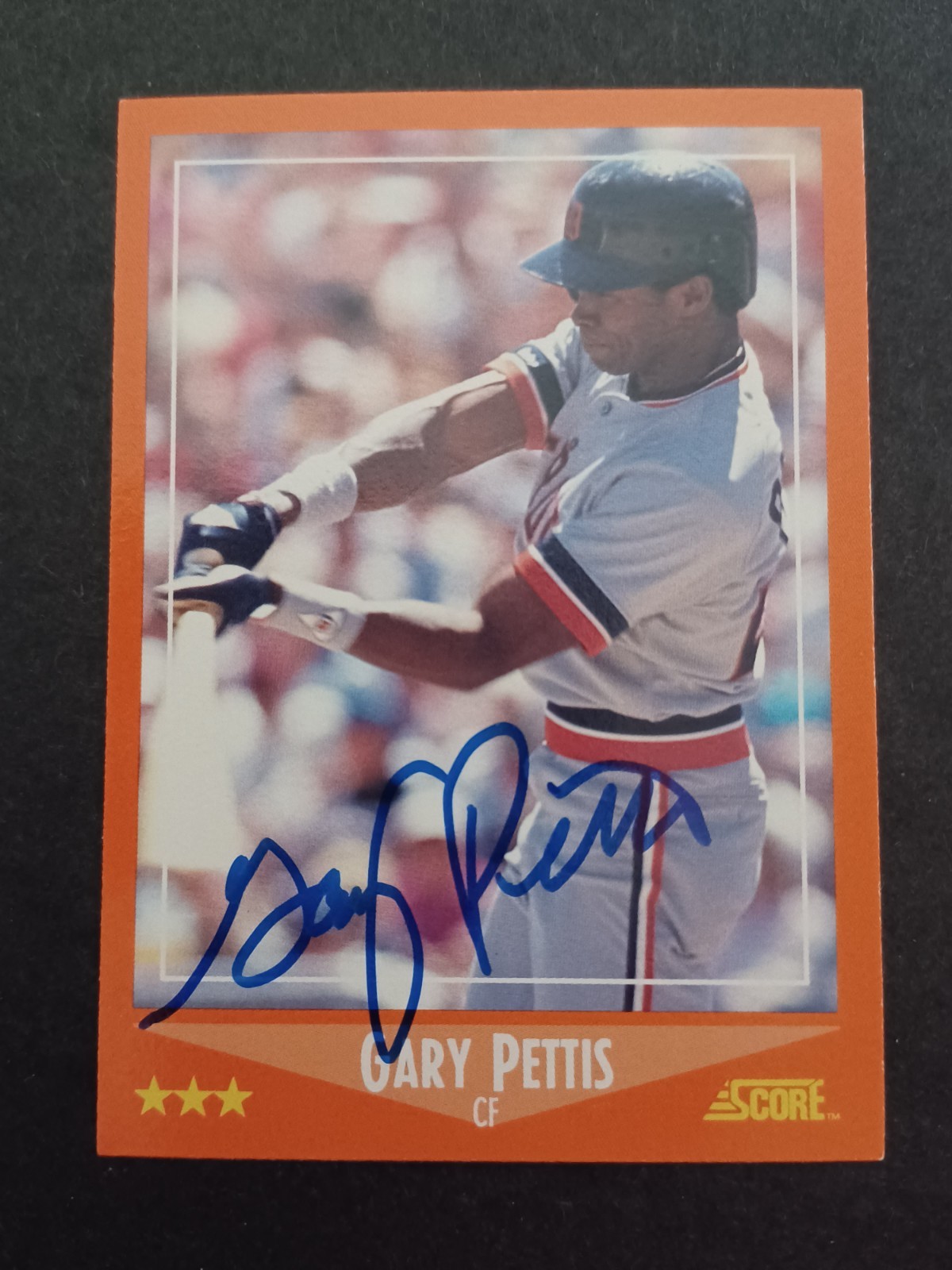 Gary Pettis Signed 1988 Score Rookie & Traded - Tigers - Autographed