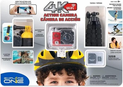 Explore One 4K Action Kamera Inklusive 32GB Micro-SD und Stativ