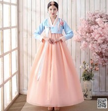 Women Folk Multicolor Hanbok Set Female Traditional Clothing Korean Dress