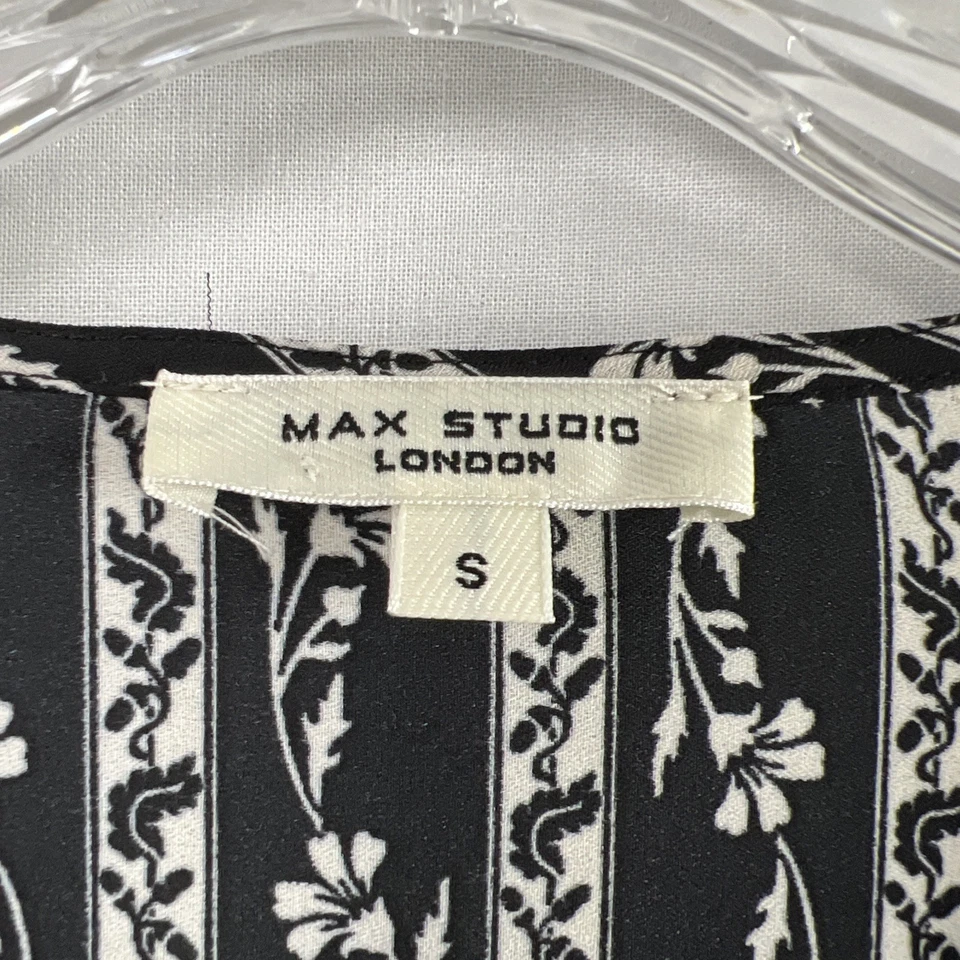 Max Studio Maxikleid Damen S schwarz V-Ausschnitt gesmokt Boho Landhaus Core Prairie - Bild 3 von 4