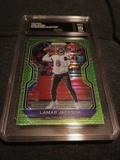 Lamar Jackson 2020 Prizm #37 Neon Green Pulsar GMA 10