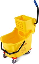 Commercial Mop Bucket with Side Press Wringer on Wheel 35 Qt for Floor Cleaning
