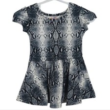 Dot Dot Smile Sleek Snakeskin Cap Dress Baby Girl Size 6 - 12 Months Black White