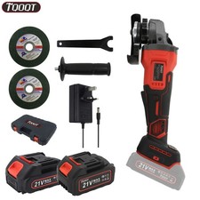 21V 125mm Brushless Cordless Angle Grinder Cutter 2 Battery Charger Disc Kit