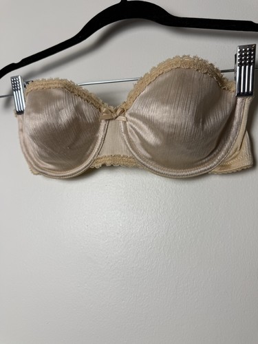 Vintage 1970s Warners Nude Strapless Underwire Bra 34B