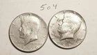 KENNEDY HALF DOLLAR,  40%  SILVER,  1966-P,  1967-P, ---504