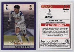 2020 Topps Merlin Collection Chrome UCL Purple Refractor /299 Heung-Min Son #44
