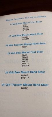 Johnson Electric Trollers Service Manual ''EI'' P/N 507944 copyright 1990