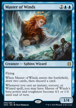 Magic/MTG Master of Winds ZNR-68 Rare Englisch NM Foil