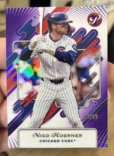 2025 Topps Pristine #63 Nico Hoerner Purple Refractor #/99 Chicago Cubs
