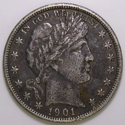 1901 Barber Half Dollar XF details k462