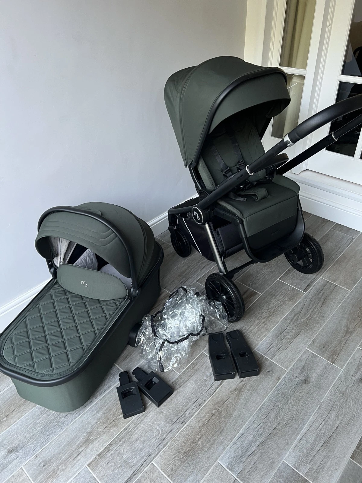 My Babiie MB450i pram pushchair stroller 3-in-1 Travel System Forest Green