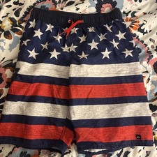 Boys Quicksilver Swim Trunks Size L American Flag