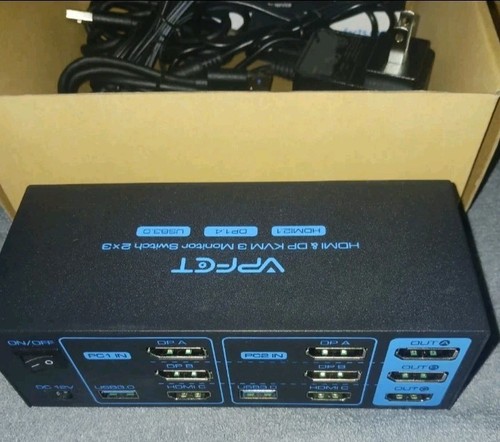 VP-SW345 4K HDMI KVM Switch 4x3 - 3 Monitor & Ports HDMI 2.1 NEW - Afbeelding 2 van 3