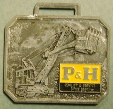 P&H Quality Service Harnischfeger Milwaukee WI Power Cranes Watch Fob S1A4-17