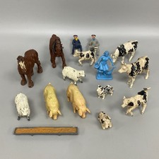 VINTAGE BRITAINS/CRESCENT FARMYARD ANIMALS MIXED BUNDLE COWS, HORSES, PIGS