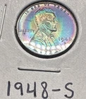 1948‑S Lincoln Wheat Cent | Natural Rainbow Toning | Uncirculated Collector Coin