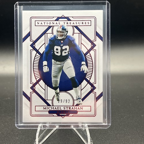 Michael Strahan [Jersey Number Red] #75 2020 Panini National Treasures card