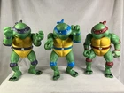 3 Vintage Teenage Mutant Ninja Turtles Giant 13" Action Figures TMNT 1989