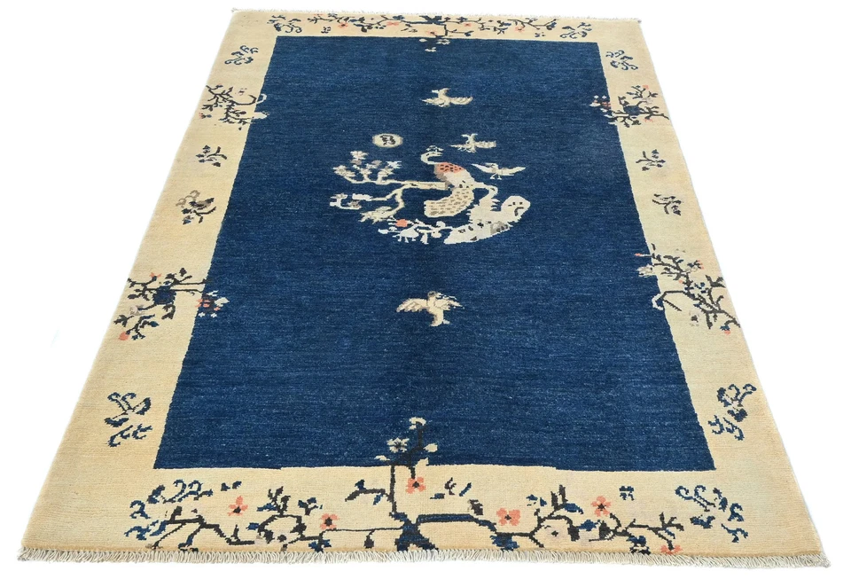 Handmade Kazak Oushak Rug 4X6 ft Modern Bordered Design Oriental Carpet Pakistan - Image 4 of 4
