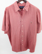 Ralph Lauren Shirt Mens 2XB Button Up Chambray Oxford Flesh Pony Red