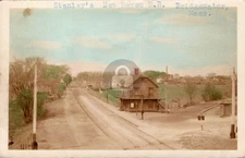 Stanley's New Haven RR Railroad Bridgewater MA Tinted RPPC Photo Postcard COPY