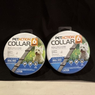 2x PetAction Adjustable Collar SMALL DOGS 6 Month Flea Ticks Water Resistant New
