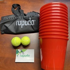 Ropoda Giant Yard Pong Yard Games with Durable Buckets and 2 Tennis Balls  Bag