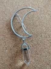 Crescent Moon Hair Clip With Pendant