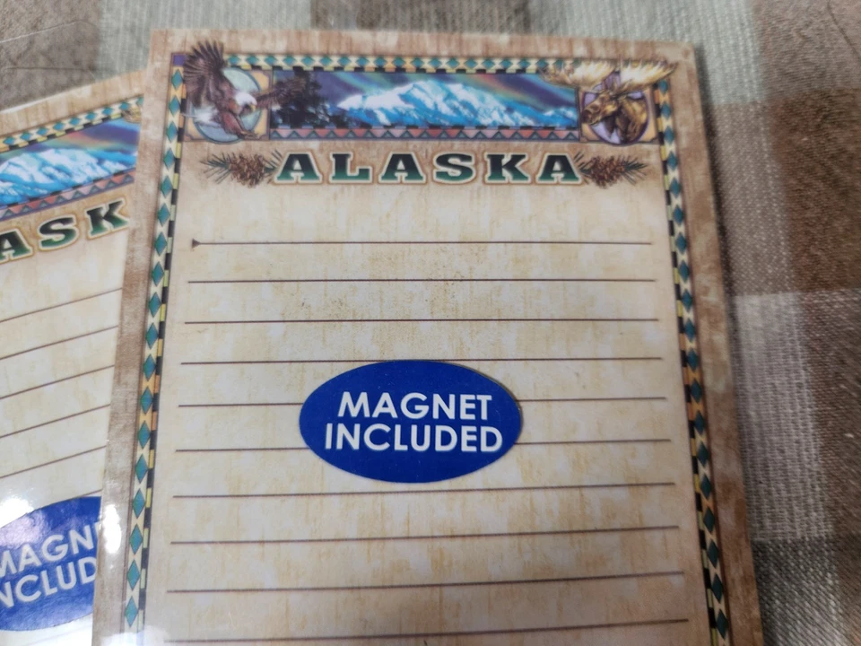 Two Magnetic Notepads 50 pg Ea. "ALASKA" for Notes, Grocery List & Ideas - Image 2 of 4