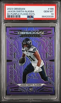 2023 Panini Obsidian - Jaxon Smith-Njigba #186 Purple Flood