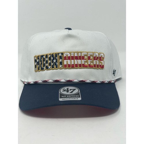 ‘47 West Virginia Mountaineers White USA Flag Script Hitch Adjustable Hat Mens